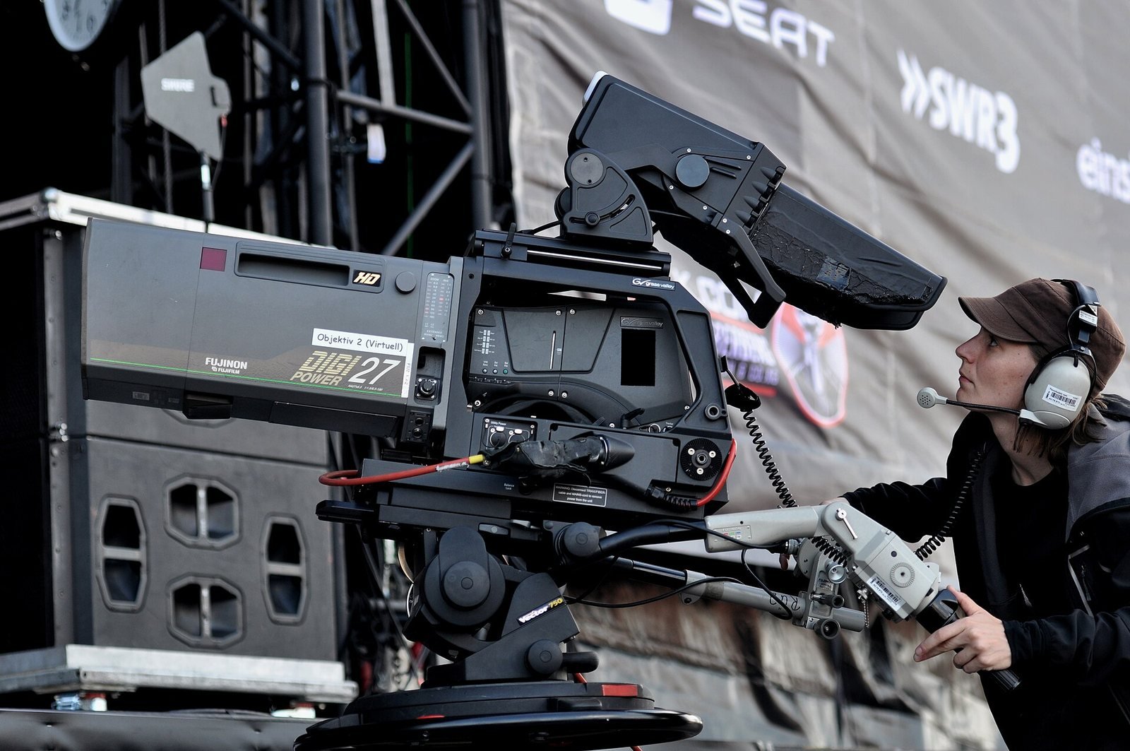 A film camera on set